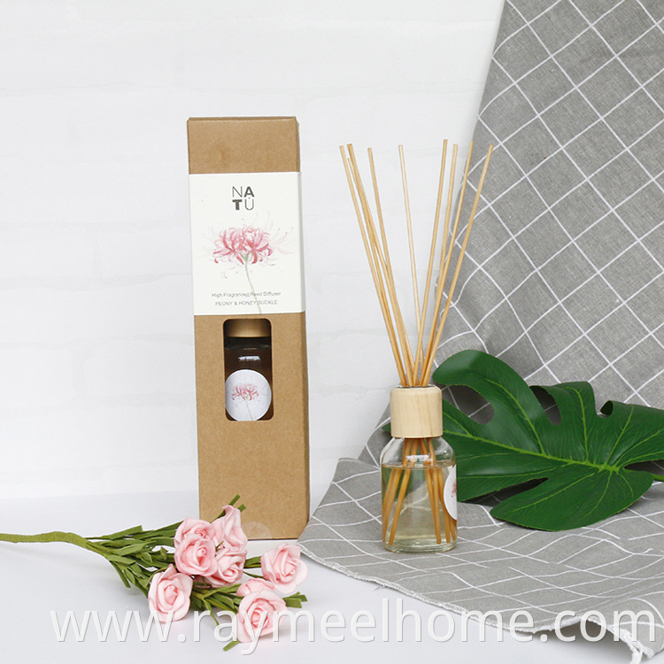 Eco-friendly wholesale glass bottle aroma scented essential oil reed fragrance diffusers with Rattan Sticks